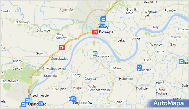 mapa Borusowa, Borusowa na mapie Targeo