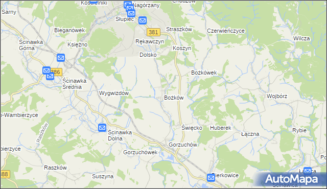 mapa Bożków, Bożków na mapie Targeo