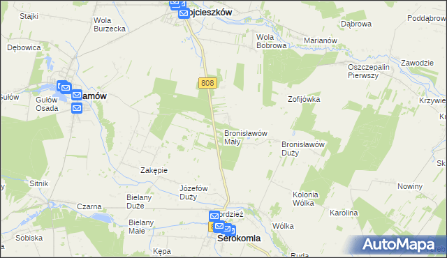 mapa Bronisławów Mały, Bronisławów Mały na mapie Targeo