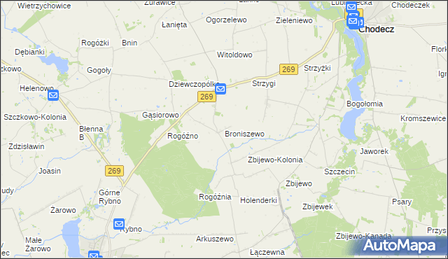 mapa Broniszewo gmina Przedecz, Broniszewo gmina Przedecz na mapie Targeo