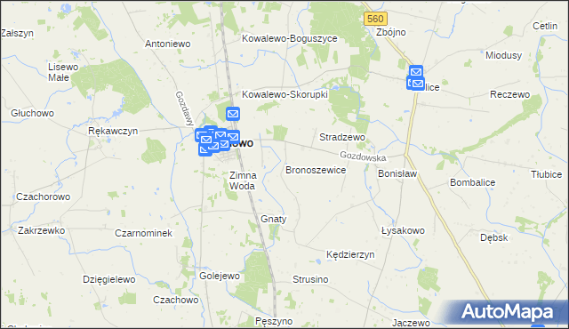 mapa Bronoszewice, Bronoszewice na mapie Targeo