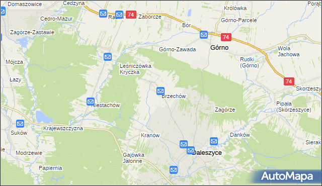 mapa Brzechów, Brzechów na mapie Targeo