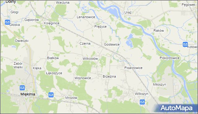mapa Brzezinka Średzka, Brzezinka Średzka na mapie Targeo