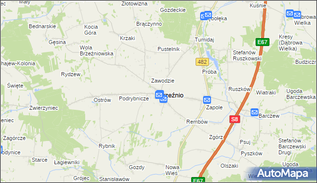 mapa Brzeźnio, Brzeźnio na mapie Targeo
