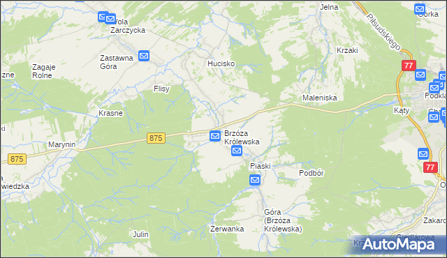 mapa Brzóza Królewska, Brzóza Królewska na mapie Targeo