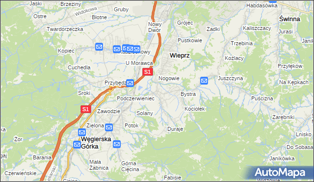 mapa Brzuśnik, Brzuśnik na mapie Targeo