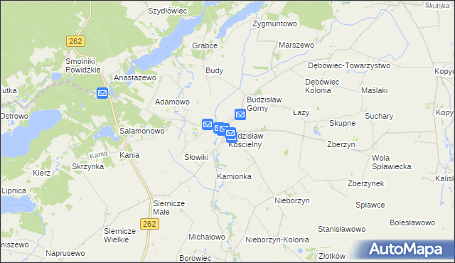 mapa Budzisław Kościelny, Budzisław Kościelny na mapie Targeo