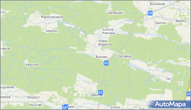 mapa Bukowo gmina Murów, Bukowo gmina Murów na mapie Targeo
