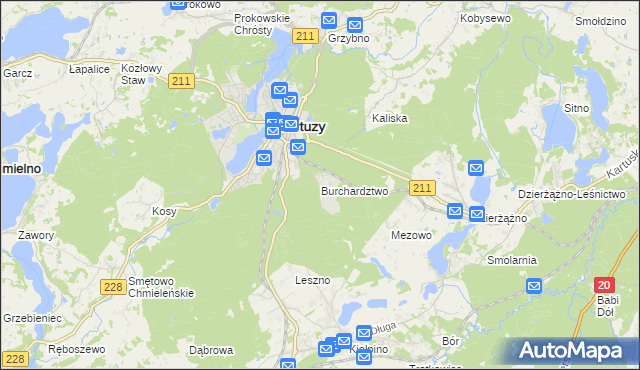 mapa Burchardztwo, Burchardztwo na mapie Targeo
