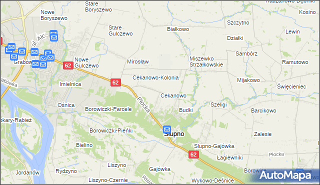 mapa Cekanowo gmina Słupno, Cekanowo gmina Słupno na mapie Targeo