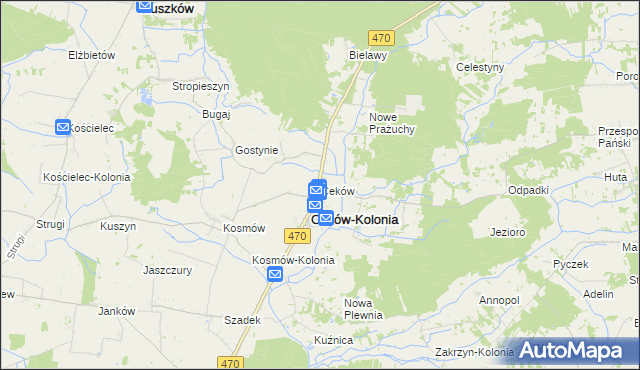 mapa Ceków, Ceków na mapie Targeo
