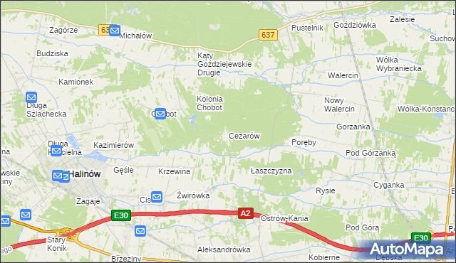 mapa Cezarów, Cezarów na mapie Targeo