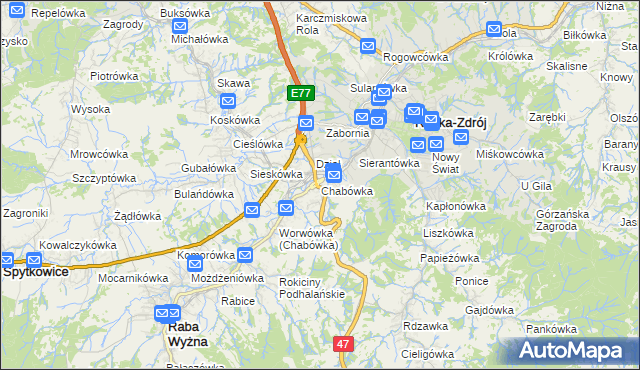 mapa Chabówka, Chabówka na mapie Targeo