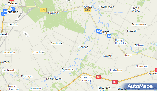 mapa Charlęż, Charlęż na mapie Targeo