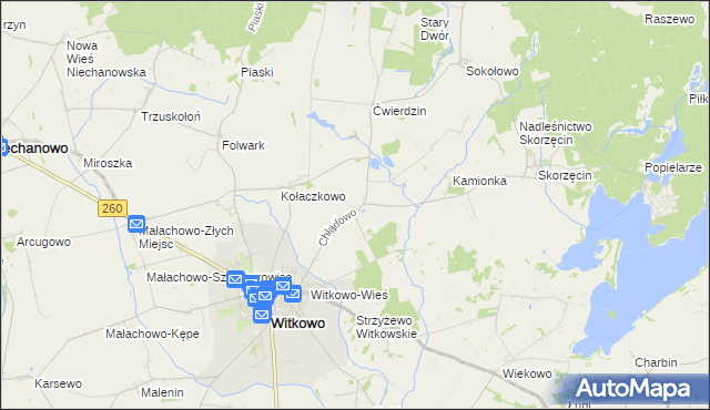 mapa Chłądowo, Chłądowo na mapie Targeo