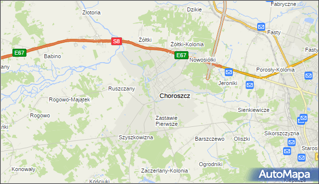 mapa Choroszcz, Choroszcz na mapie Targeo