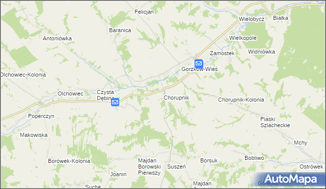 mapa Chorupnik, Chorupnik na mapie Targeo
