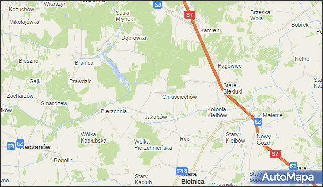 mapa Chruściechów gmina Stara Błotnica, Chruściechów gmina Stara Błotnica na mapie Targeo
