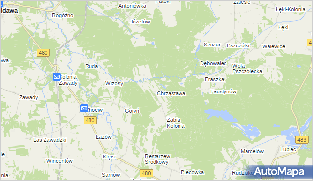 mapa Chrząstawa, Chrząstawa na mapie Targeo