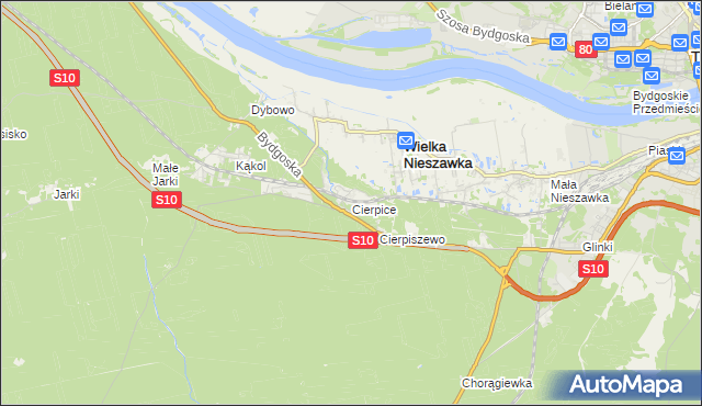mapa Cierpice gmina Wielka Nieszawka, Cierpice gmina Wielka Nieszawka na mapie Targeo