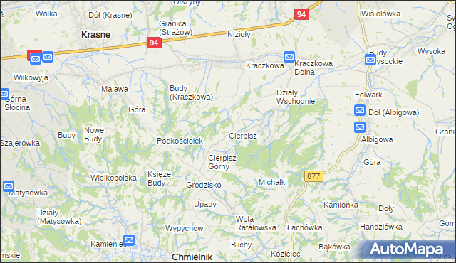mapa Cierpisz gmina Łańcut, Cierpisz gmina Łańcut na mapie Targeo