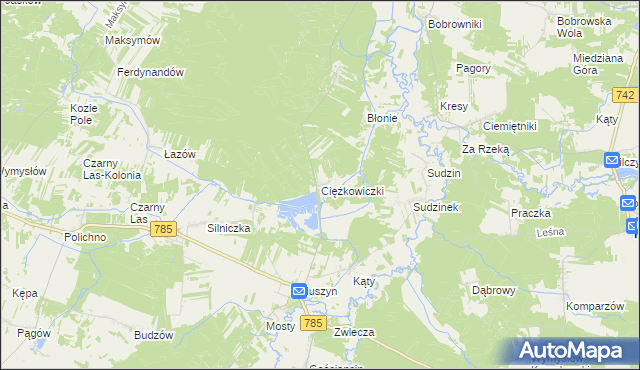 mapa Ciężkowiczki, Ciężkowiczki na mapie Targeo