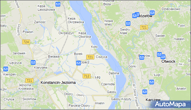mapa Ciszyca gmina Konstancin-Jeziorna, Ciszyca gmina Konstancin-Jeziorna na mapie Targeo