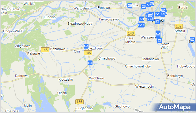 mapa Ćmachowo, Ćmachowo na mapie Targeo