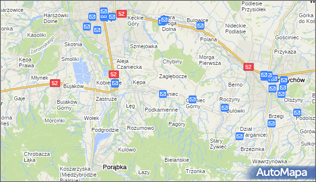 mapa Czaniec, Czaniec na mapie Targeo