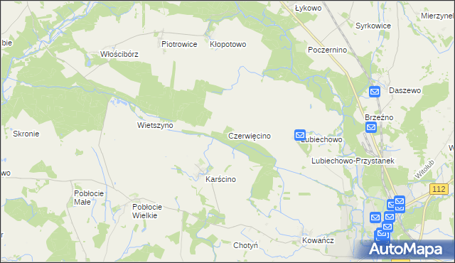 mapa Czerwięcino, Czerwięcino na mapie Targeo