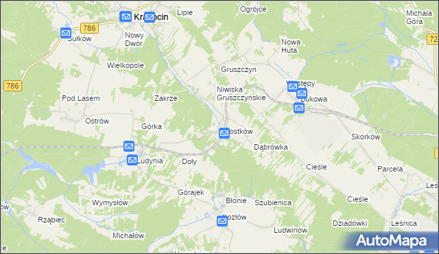 mapa Czostków gmina Krasocin, Czostków gmina Krasocin na mapie Targeo