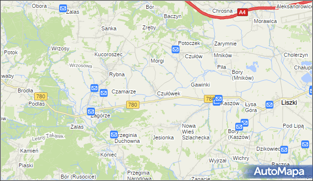 mapa Czułówek, Czułówek na mapie Targeo