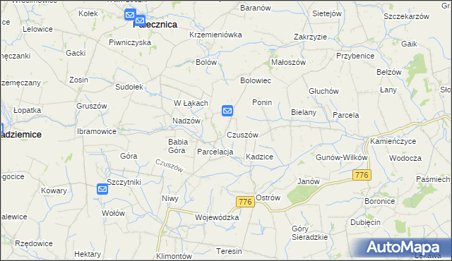 mapa Czuszów, Czuszów na mapie Targeo