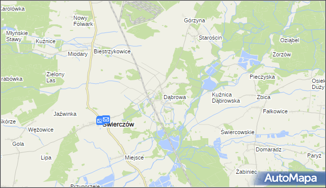 mapa Dąbrowa gmina Świerczów, Dąbrowa gmina Świerczów na mapie Targeo