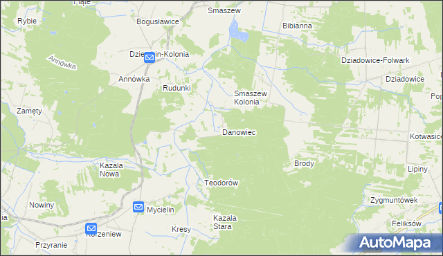 mapa Danowiec, Danowiec na mapie Targeo