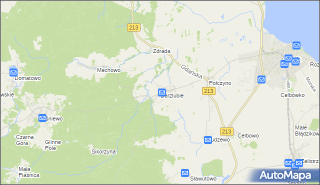 mapa Darzlubie, Darzlubie na mapie Targeo