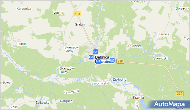 mapa Dębnica Kaszubska, Dębnica Kaszubska na mapie Targeo