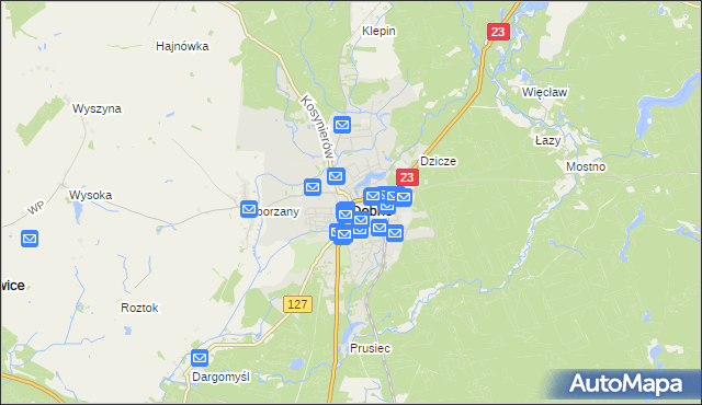 mapa Dębno powiat myśliborski, Dębno powiat myśliborski na mapie Targeo