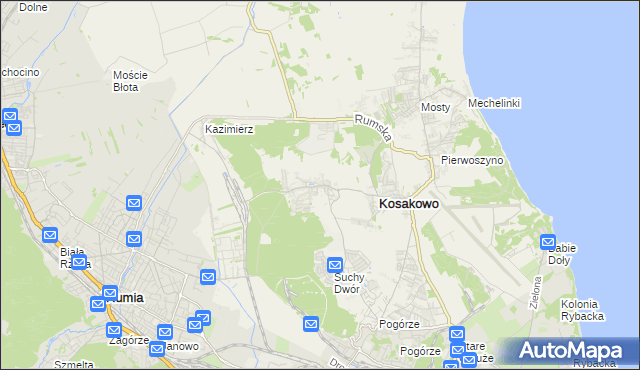 mapa Dębogórze, Dębogórze na mapie Targeo