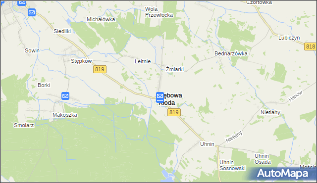 mapa Dębowa Kłoda, Dębowa Kłoda na mapie Targeo