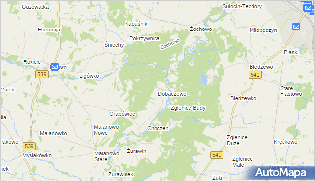 mapa Dobaczewo, Dobaczewo na mapie Targeo