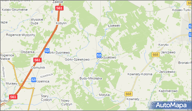 mapa Dobrzyjałowo, Dobrzyjałowo na mapie Targeo