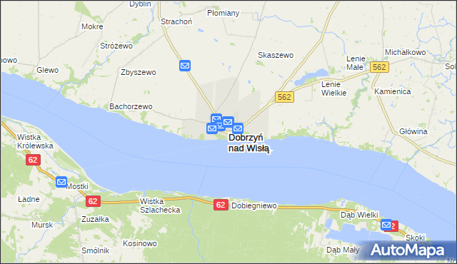 mapa Dobrzyń nad Wisłą, Dobrzyń nad Wisłą na mapie Targeo