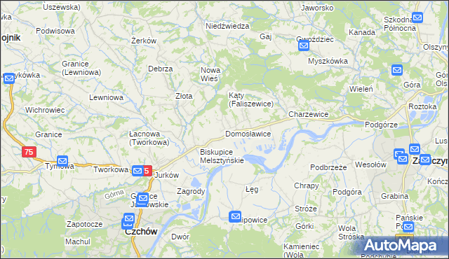 mapa Domosławice, Domosławice na mapie Targeo