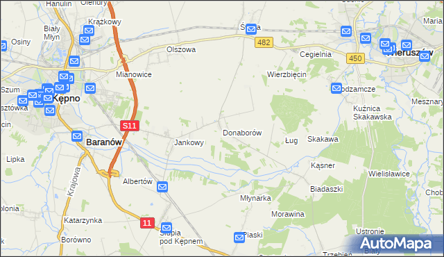 mapa Donaborów, Donaborów na mapie Targeo