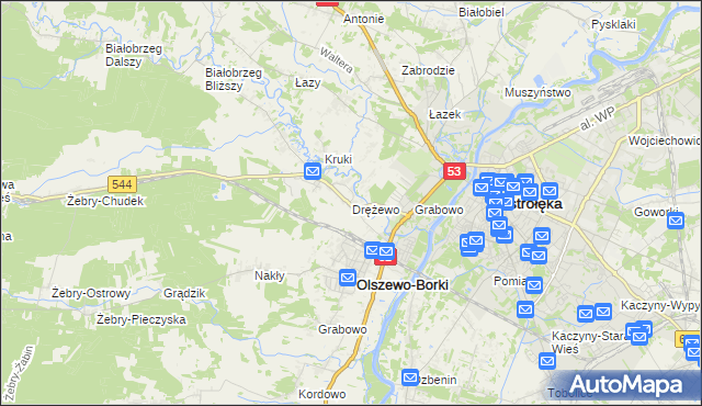 mapa Drężewo, Drężewo na mapie Targeo