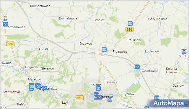 mapa Drzewce-Kolonia, Drzewce-Kolonia na mapie Targeo