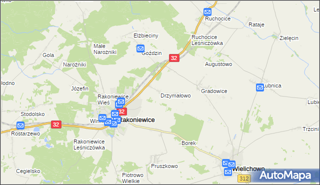 mapa Drzymałowo, Drzymałowo na mapie Targeo