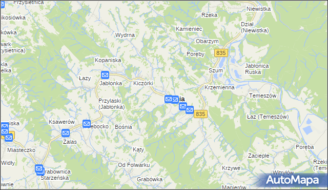 mapa Dydnia, Dydnia na mapie Targeo