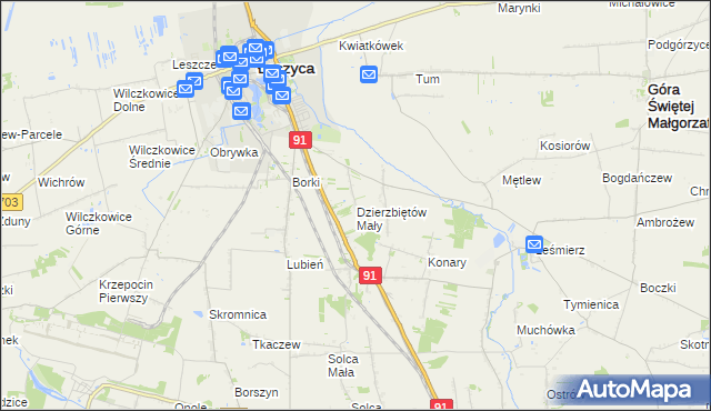 mapa Dzierzbiętów Mały, Dzierzbiętów Mały na mapie Targeo
